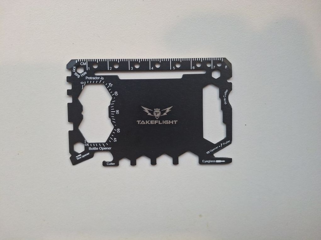 TakeFlight Credit Card Wallet Multitool 46 in 1 Stainless Steel Pocket