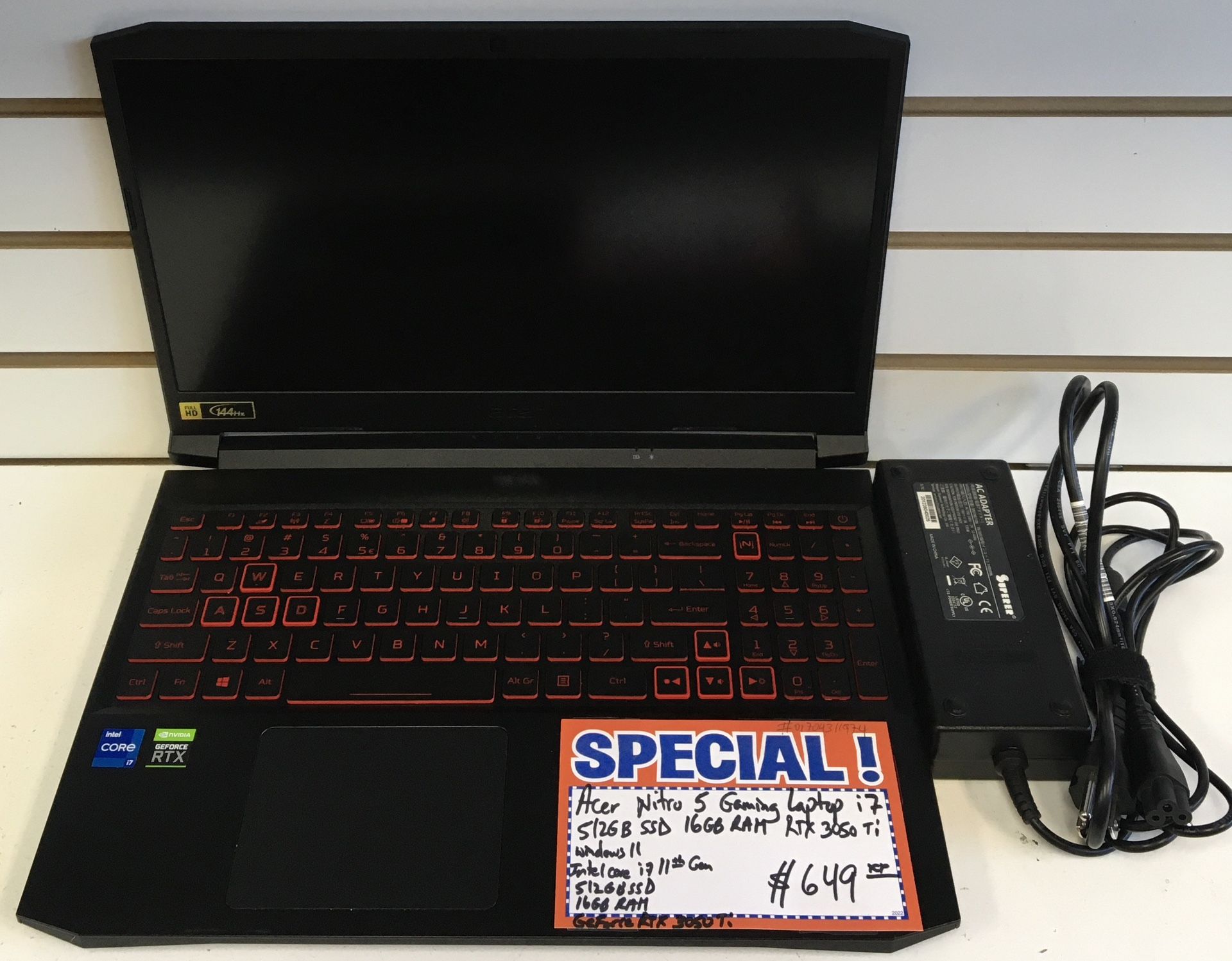 Acer Nitro 5 Gaming Laptop i7 512GB SSD 16GB RAM RTX3050Ti