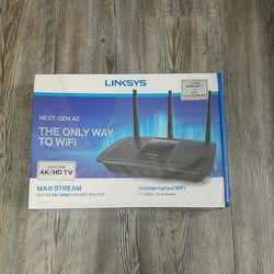 Linksys MAX-STREAM AC1750 MU-MIMO Gigabit WiFi Router ideal for 4K *tear in seal
