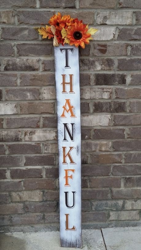 Thankful Wood Porch Sign