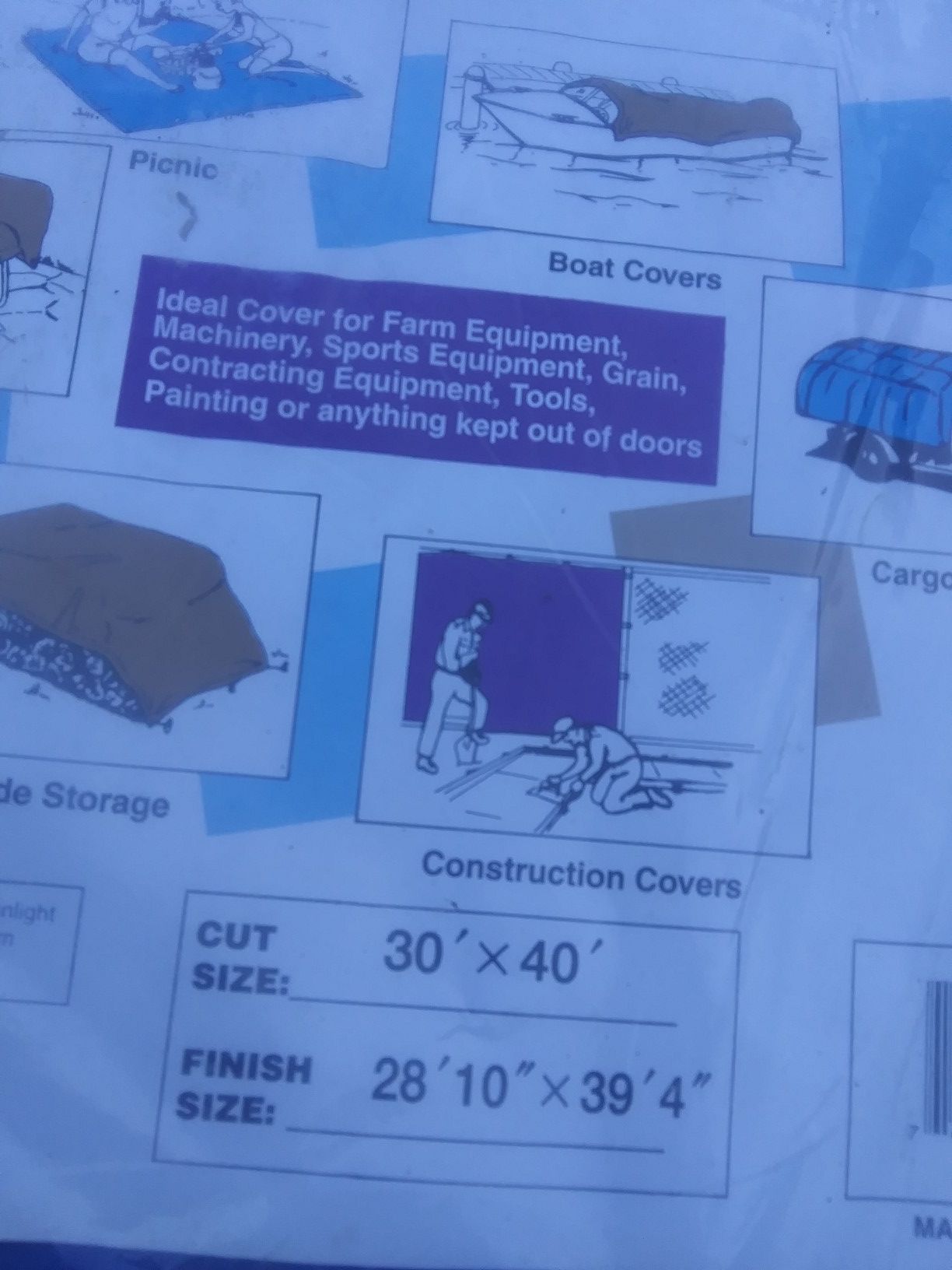 Still available, Blue tarps