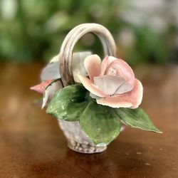 Vintage Capodimonte Porcelain Small Flower Basket