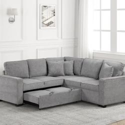 Ariel Gray Sectional With Pull-Out Bed 🔥🚛💥😜
