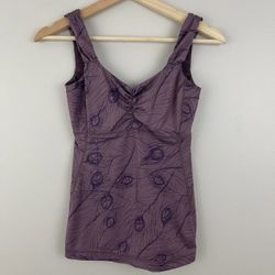 LULULEMON Purple Peacock Feather Aria Tank Top