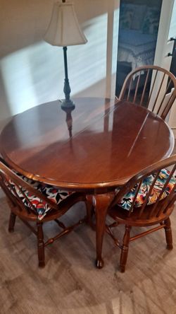 Wood Dining Table with 4 Chairs