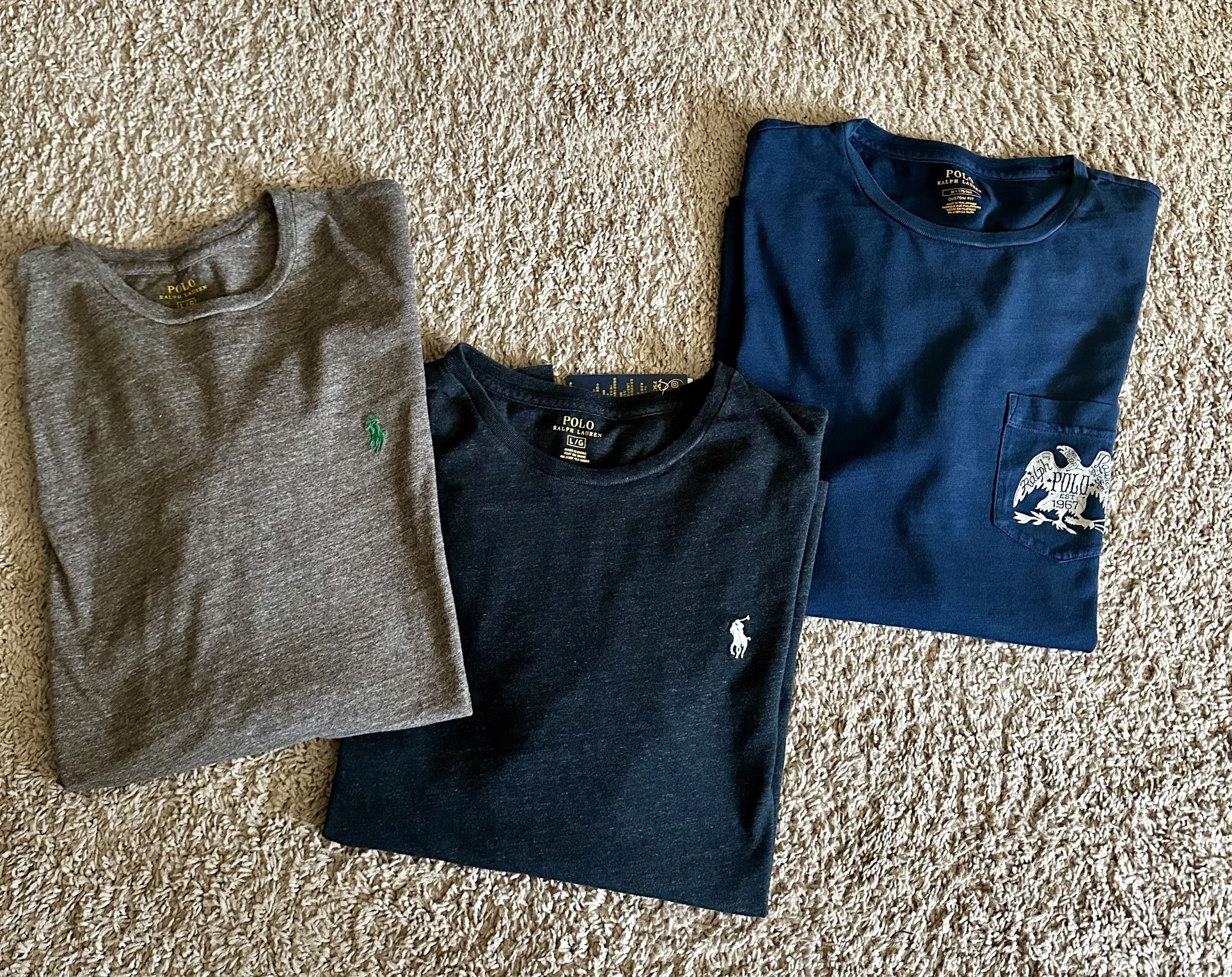 Three Long Sleeve Ralph Lauren Polo Cotton Tee