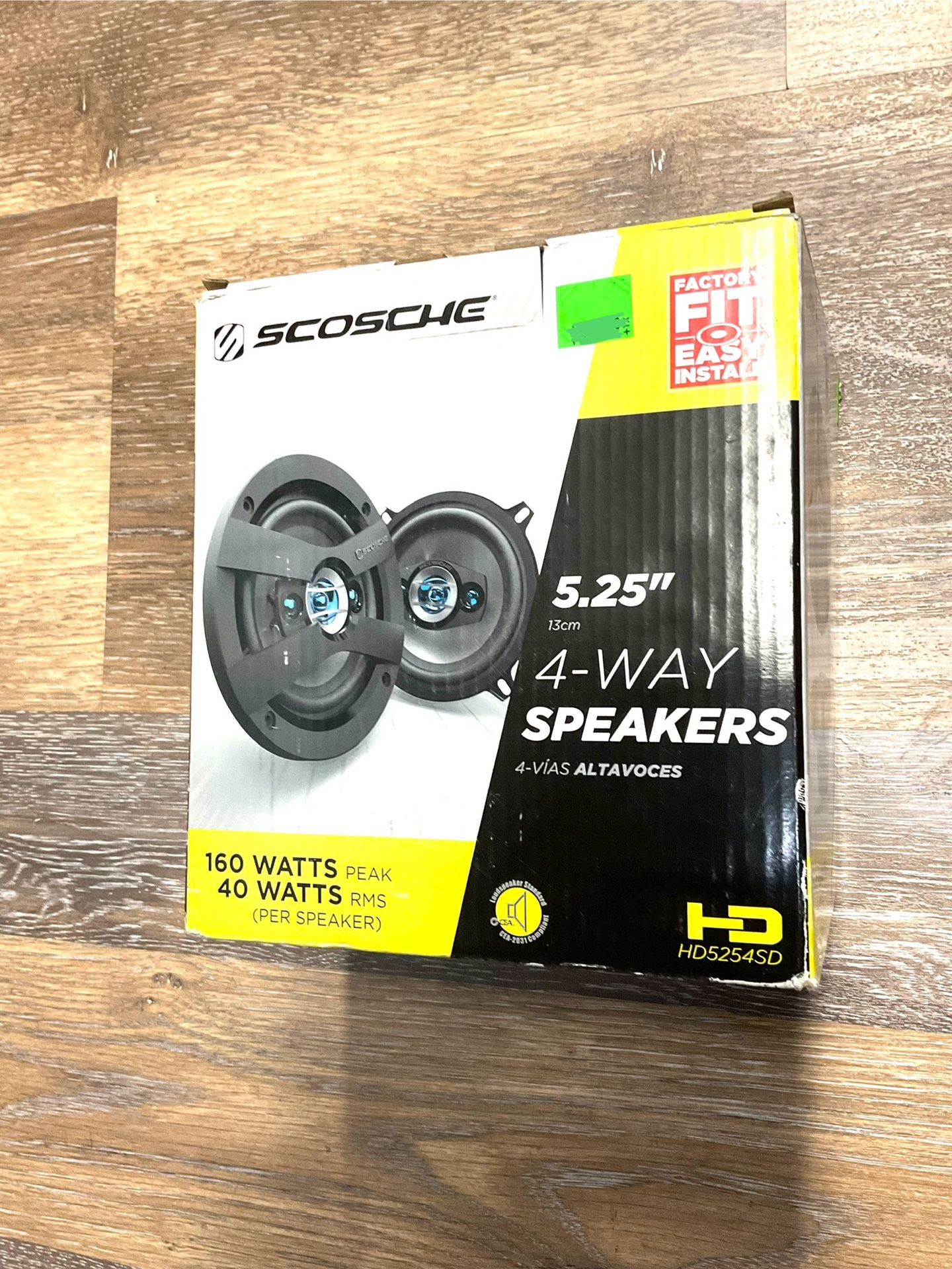 Scosche 5.25 13cm Speaker Set New In Bx
