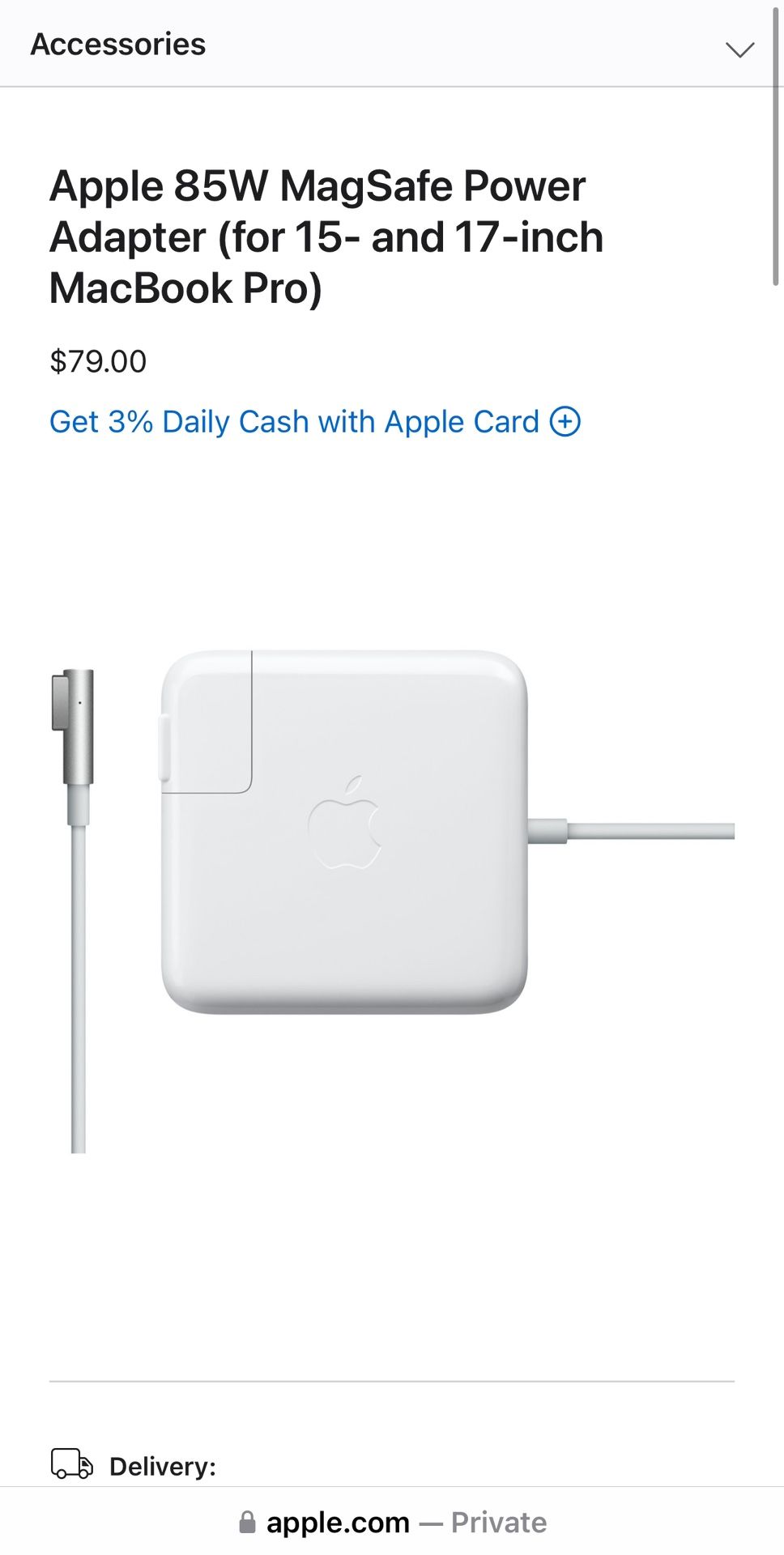 Apple 85W MagSafe Power Adapter