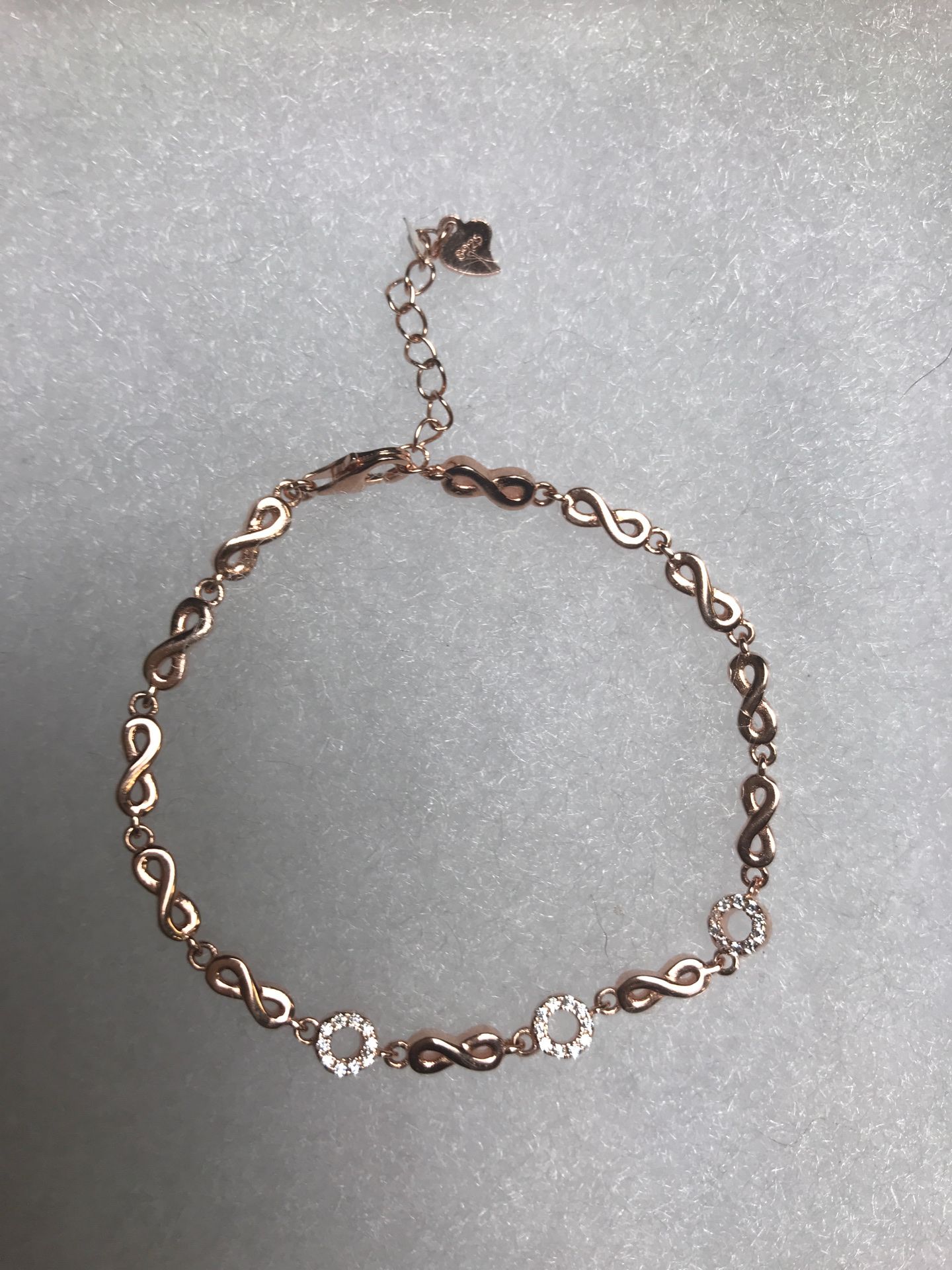 Rose gold filled over sterling silver bracelet inches