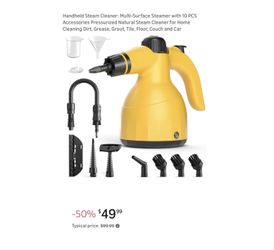 Brand new Handheld Steam Cleaner: Multi-Surface Steamer with 10 PCS Accessories Pressurized Natural Steam Cleaner for Home Cleaning Dirt, Grease, Grou