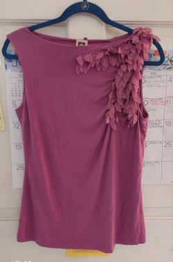 Purple Sleeveless Top with Petal Detail