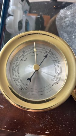 Brass Analog Barometer and clock