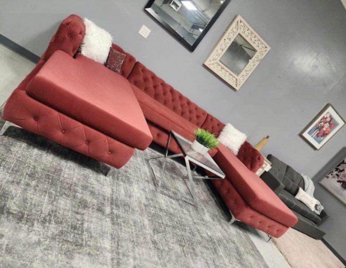 New Red Sectional Couch Includes Free Delivery