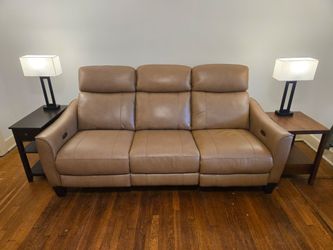 Leather Sofa with Power Recliners