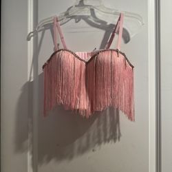 Pink Fringe Women's Top Size L