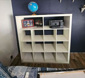 White IKEA cube shelf