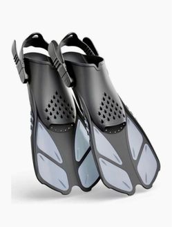Greatever Snorkel Fins Adjustable Buckles Open Heel Swim Flippers Travel Size Short Swim Fins for Snorkeling Diving Swimming Adult Men Womens NEW