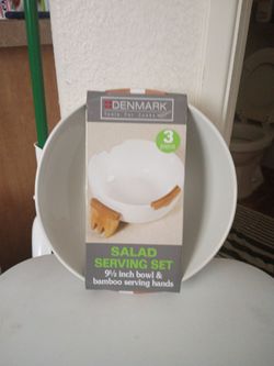 Salad serving set 9 1/2 in bowl