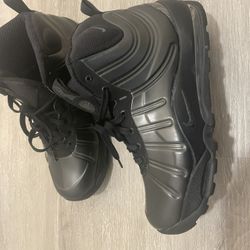 Nike Air Bakin Posite Boots Size 10.5 Triple Black 2019