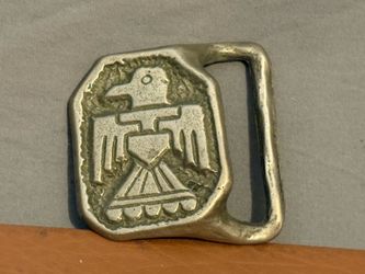 Solid brass Thunderbird belt buckle