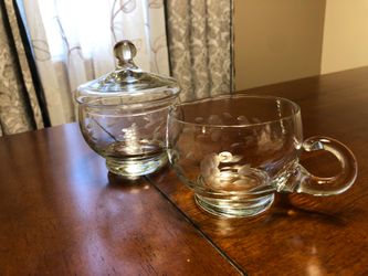 Princess warehouse Crystal creamer and sugar set