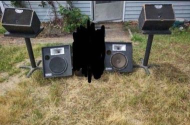 Old vintage concert speakers with stands will not separate