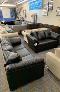Betrillo Black Living Room Set SOFA and Loveseat