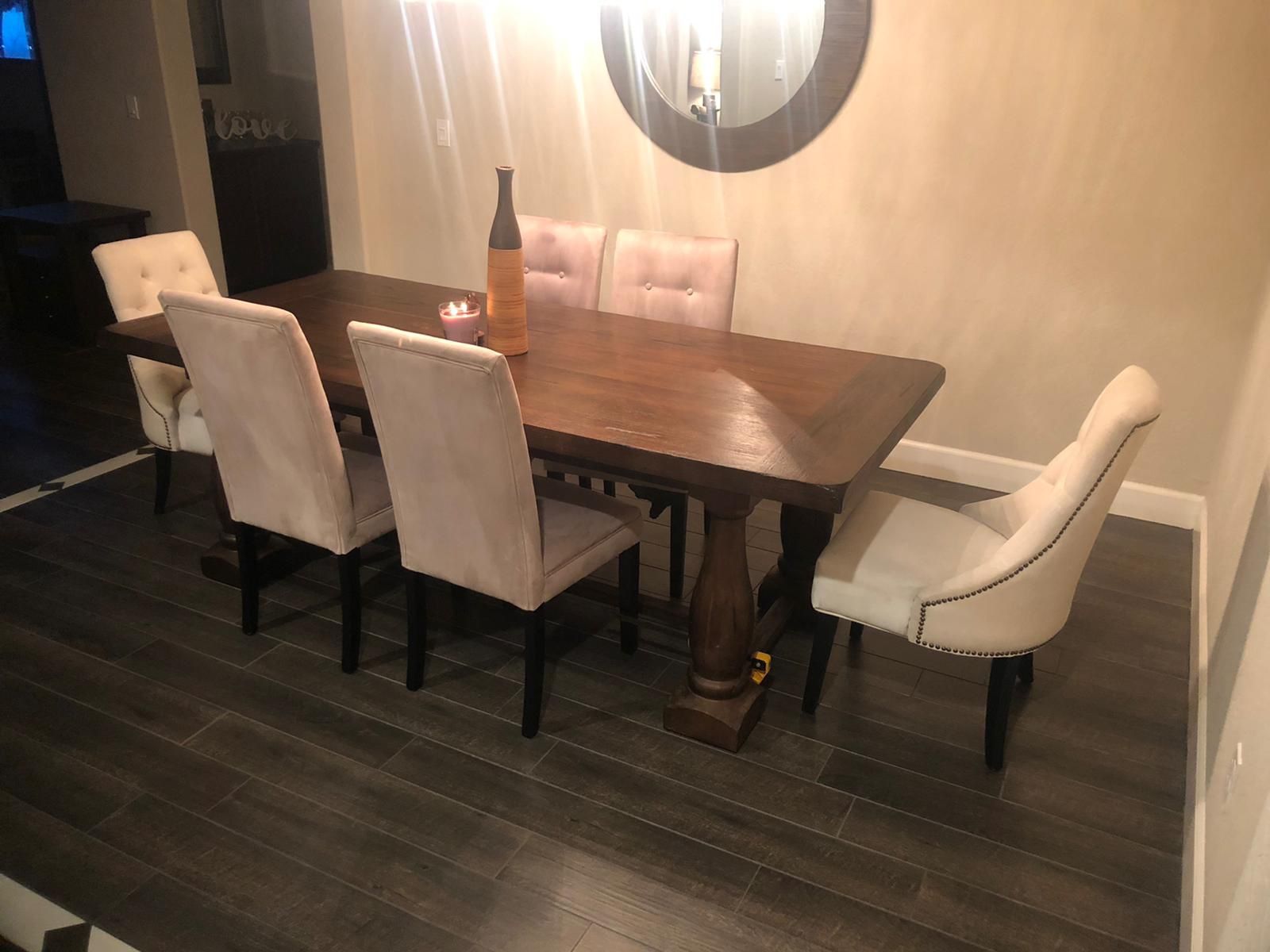 7 ft. Dining Table with 6 chairs