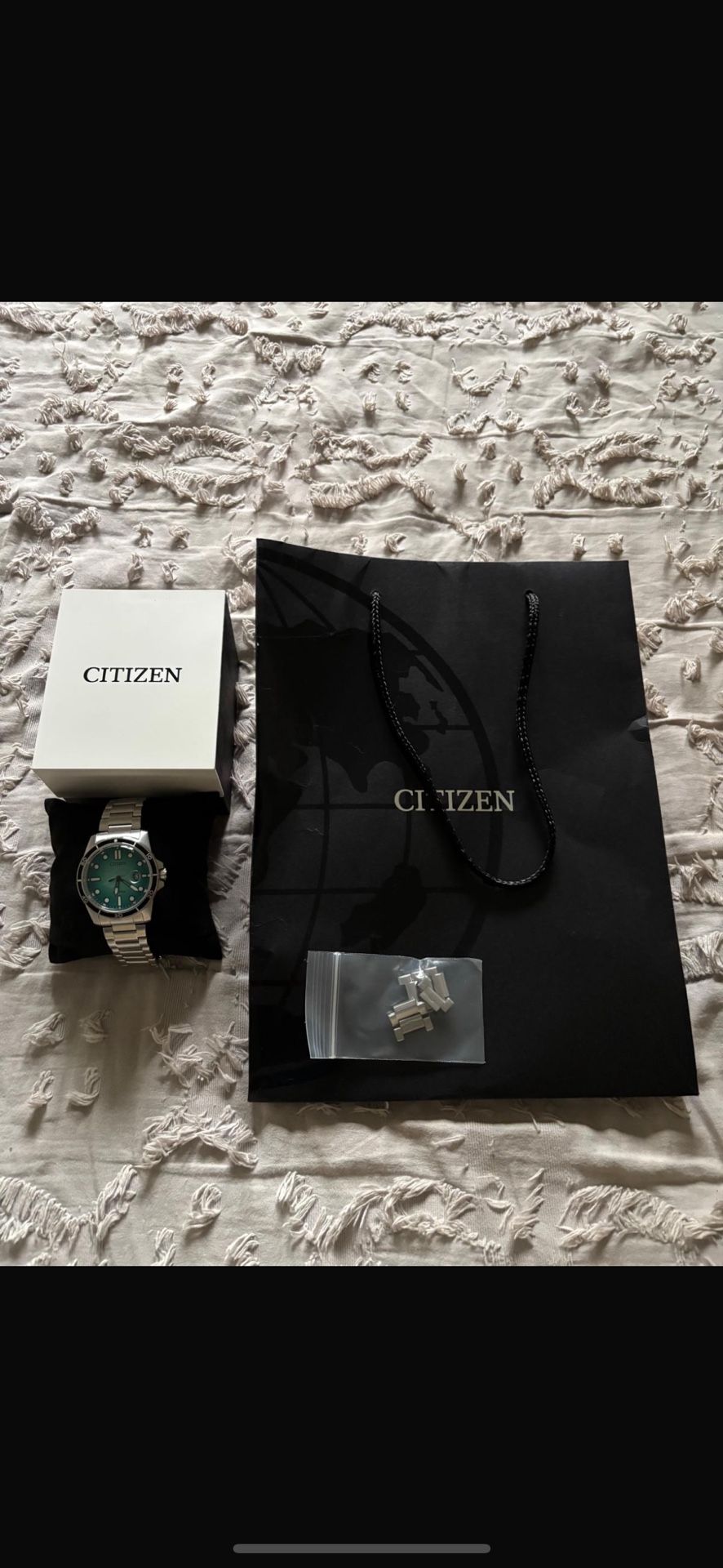 Citizen Promaster Eco-Drive Dive Watch – Turquoise Dial, Box & Links, Like New