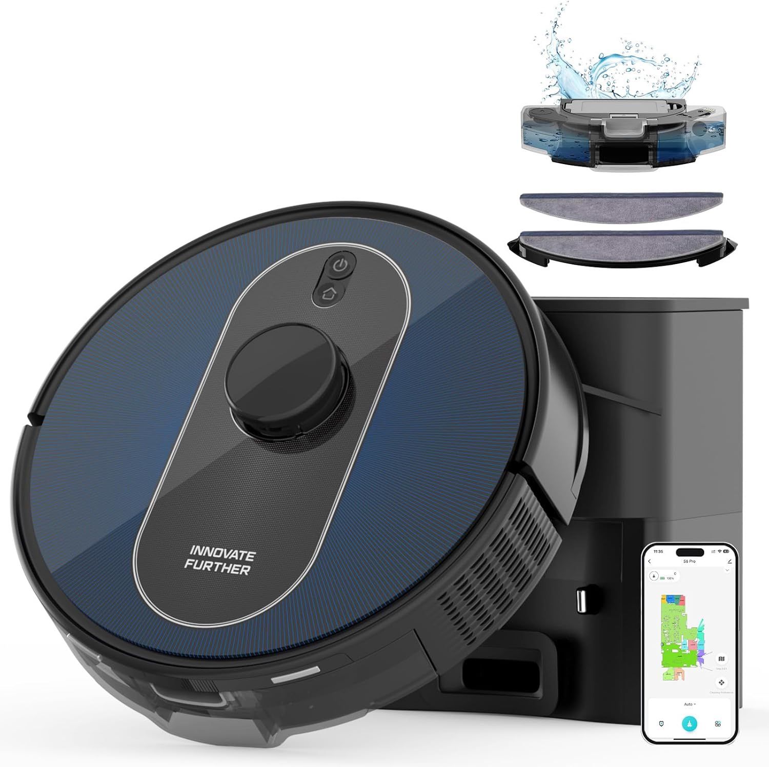 robot Vacuum and Mop: 5000Pa Robot Vacuum Self Emptying, 360 LiDAR Navigation, 3L Dust Station for 60 Days Hands Free, Auto Carpet Boost, No-Go Zones,
