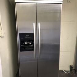 Kitchen Aid 36” Stainless Steel Built In Side By Side Refrigerator 