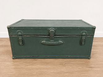 Seward Vintage Green Metal Storage Trunk
