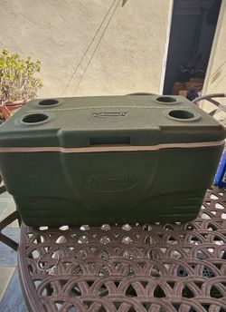 Coleman cooler camping beach