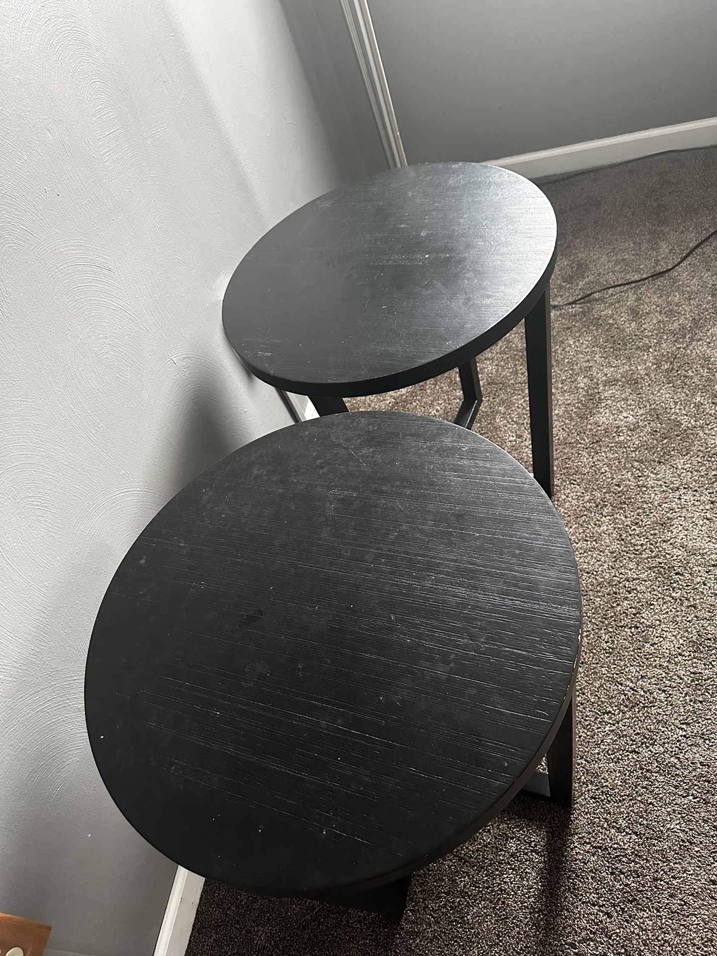 Two circle end tables