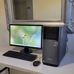 Asus HDMI INTEL i5-7400 @ 3.00GHz 16GB RAM DDR4,128GB SSD & 500GB HDD, HP HDMI 22"screen".Win 11Home