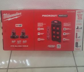 Milwaukee
M12 12V Lithium-Ion XC Extended Capacity 4.0 Ah Battery 2-Pack w/PACKOUT Compact Wall Plate & M12 Battery Rack