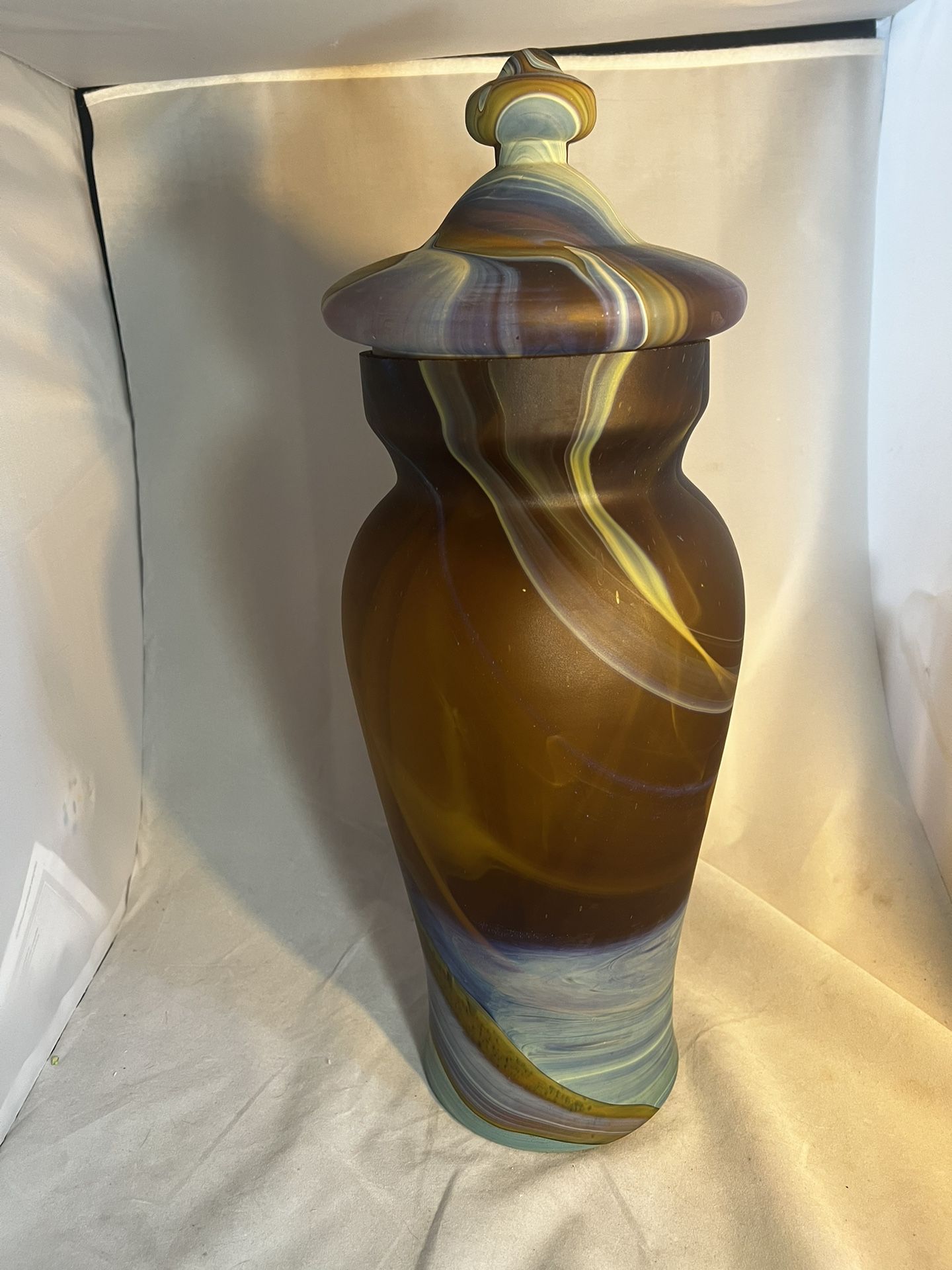 Large Hand Blown Glass Urn,All Products : American Fashion Style Bags On Sale