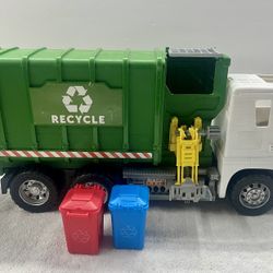 Recycling Truck with Recycling Garbage Bins (Sounds & Lights Work)