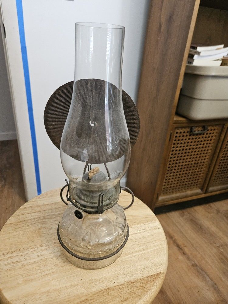 Vintage Kerosene Latern With Reflector Plate