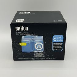 BRAUN 3 in 1 Shaver Care 6 COUNT Lemon Scented Cartridges Cleaning Revitalize