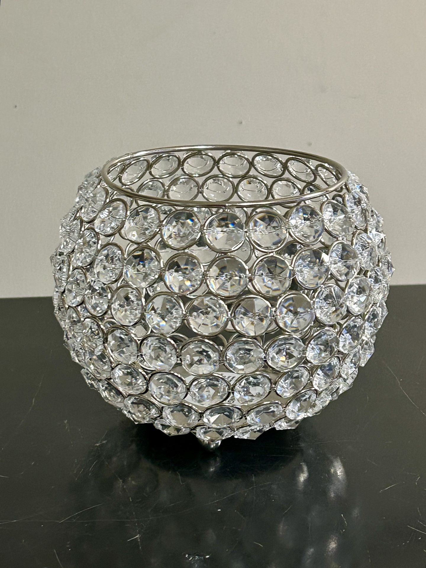 Beautiful Crystal Candle Holder 5” NEW 