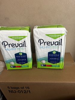$5 each pack , 8 Bags Of 16 In Each Medium Prevail NU-FIT Briefs (Adult Diapers