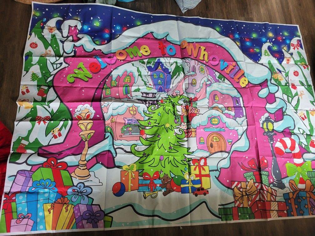 Welcome to Whoville Backdrop 7x5FT Winter Christmas Village Photography Background