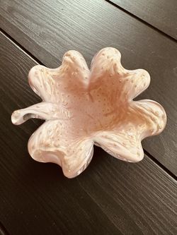 Vintage 1950’s Camer Glass Flower Ashtray Trinket Dish Flower 