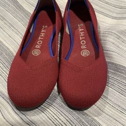 Rothy's Scooter Red Rounded Toe Ballet Flat Size 6 $75