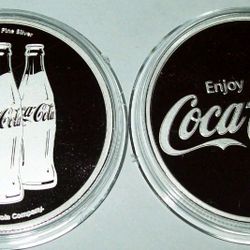 ( 2oz. Silver )2023 Enjoy Coca Cola 1 troy oz .999 Silver Round New Release in Capsule COKE