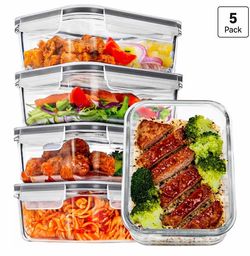 Vtopmart 30oz Glass Food Storage Containers – 5 Pack