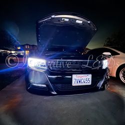 6000k Glacier White LED Headlight And 3000k Jdm Yellow LEDs Fog Lights 