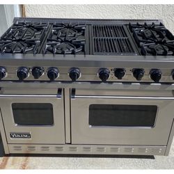 48" 6 BURNER GAS RANGE WITH DOUBLE OVEN AND CHARBROIL GRILL FOR SALE****