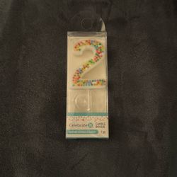 New In Package Celebrate It Number 2 Glitter Dot Candle Party Decoration Birthday Cake Celebration